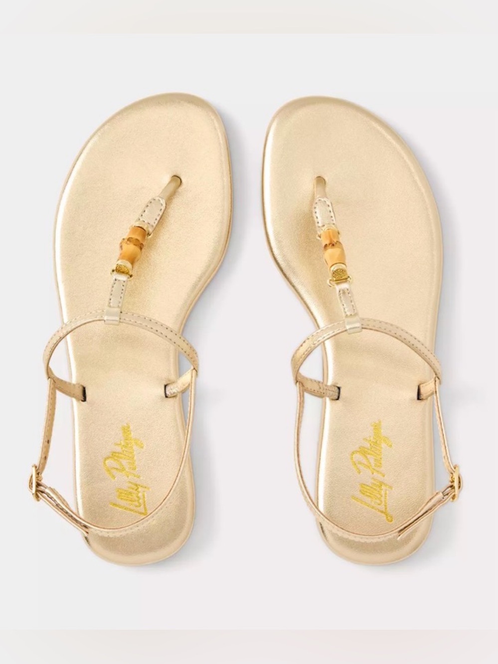 π LILLY PULITZER Leena Gold T-Strap Sandal - Picture 10 of 11